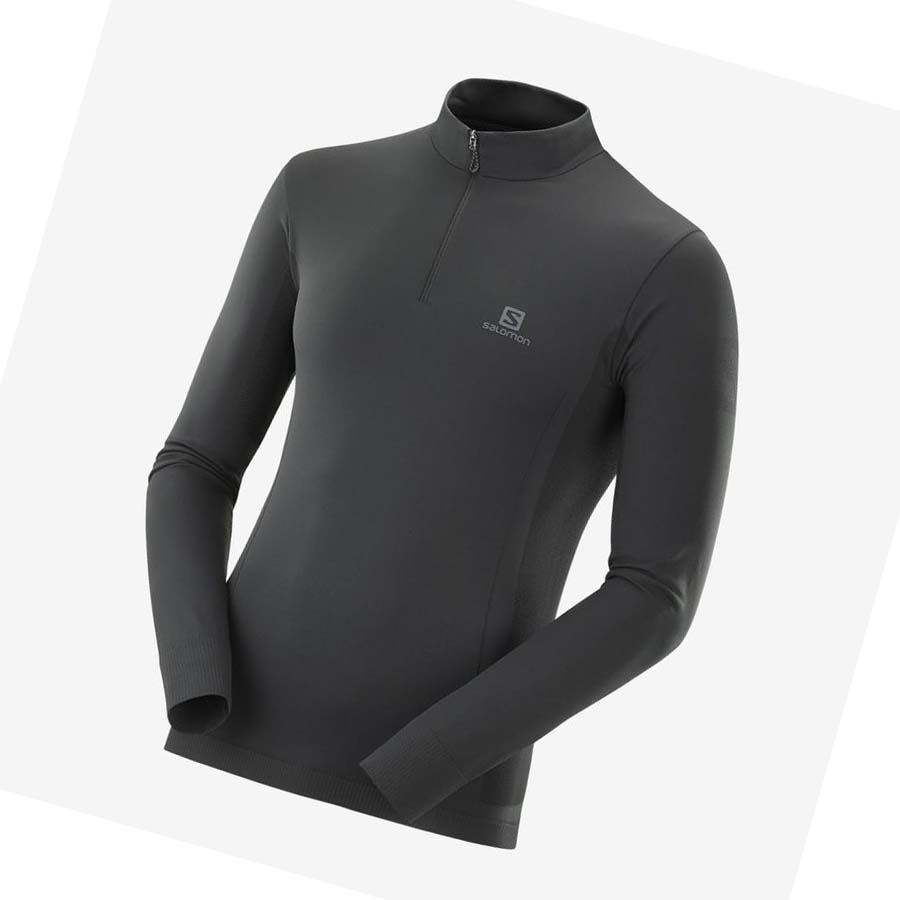 Salomon ESSENTIAL SEAMLESS Erkek Kapüşonlu Sweatshirt Siyah | TR 3218LIS